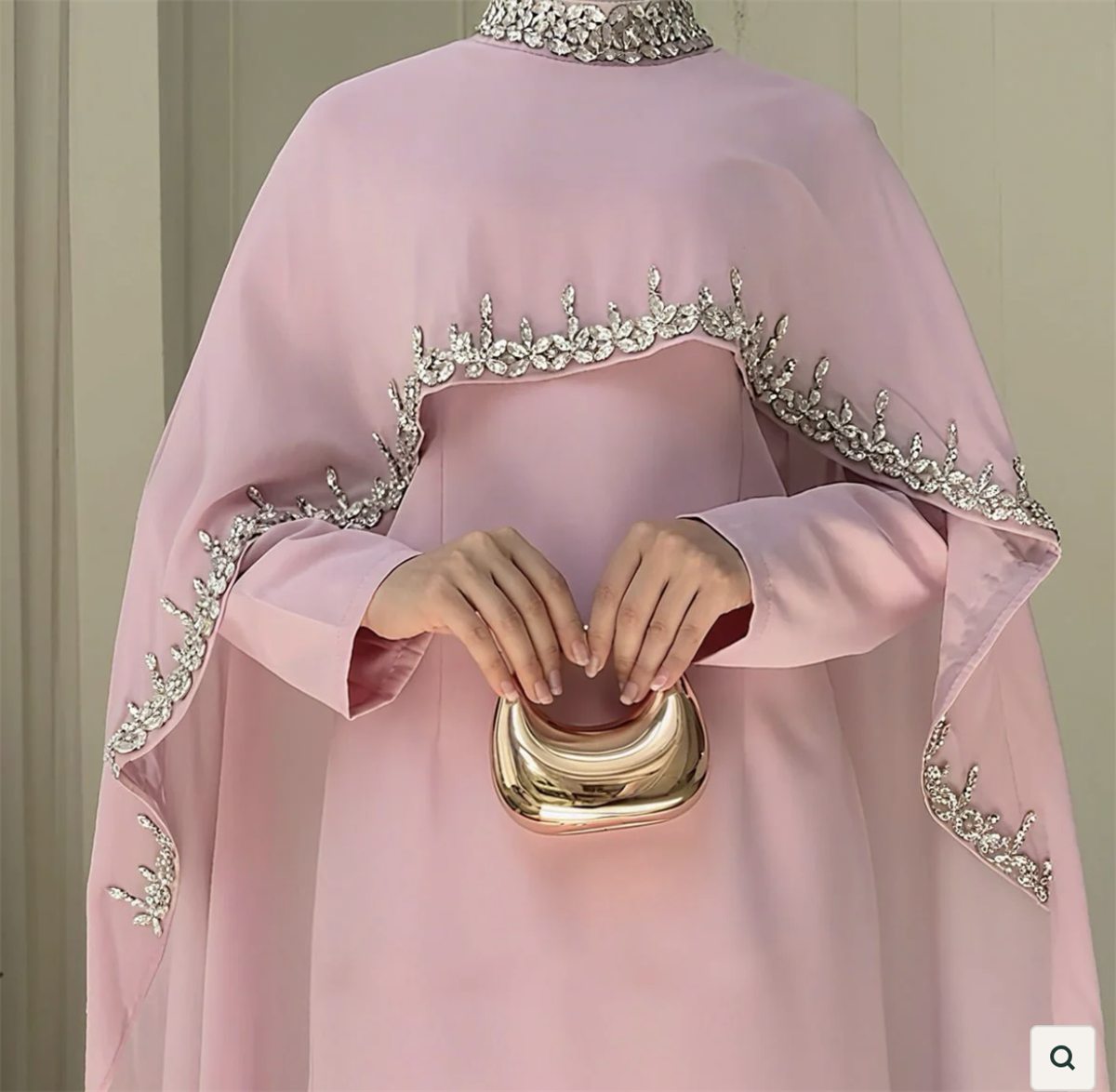 Middle Eastern womenswear rhinestone decoration styles for Abaya Kaftan Jalabiya Hijab and modest fashion