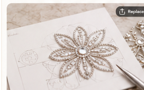 New rhinestone design development from product photo or reference artwork idea