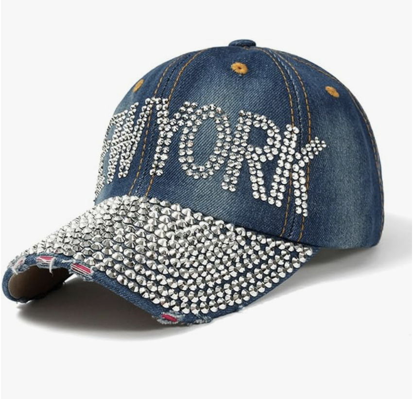 Flatback rhinestone logo and letter decoration style for cap and hat
